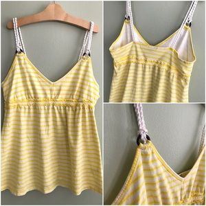 Old Navy Yellow and White Striped Baby Doll Tank